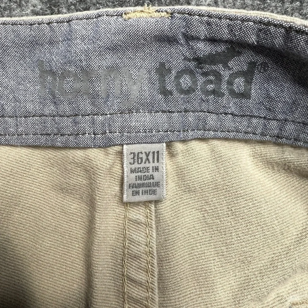 Horny Toad Cliff Canvas Shorts Mens 36x10 Khaki Organic Cotton Casual Hiking Tan